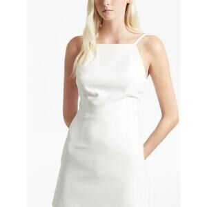 French Connection White Square Neck Mini‎ Dress Medium 8 Bridal LWD Wedding